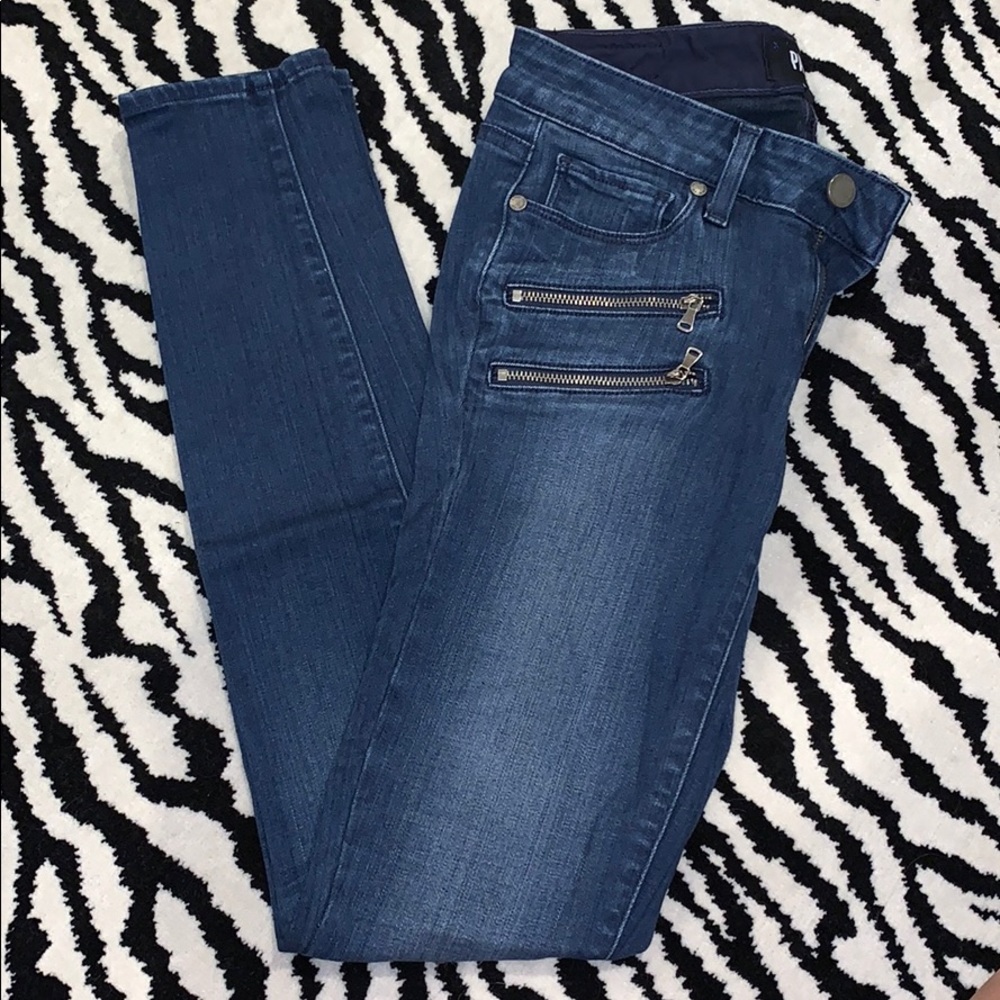 Paige Blue Jeans with Zipper Details